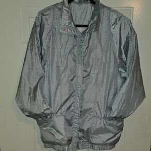 Haband Silver w a Hint Of Blue Wind Breaker Jacket